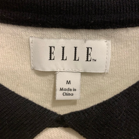 Short Puff-Sleeved Sweater with Honeycomb Pattern - Picture 6 of 10